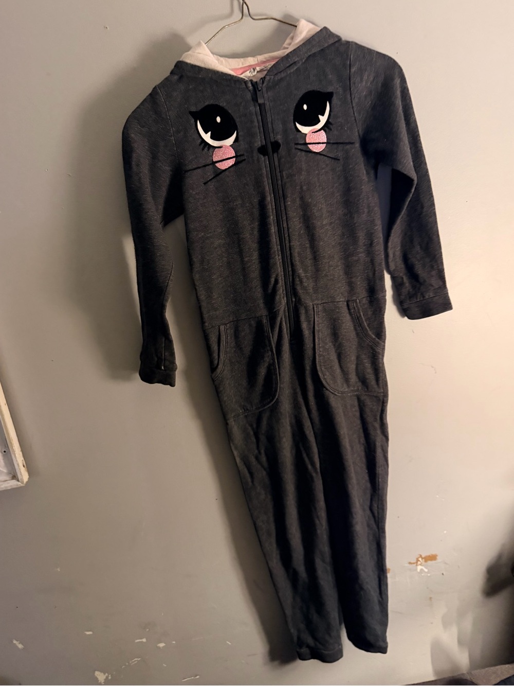 H&M Kids Cat Graphic Sweatshirt jumpsuit cat romper onesie suit y2k animal